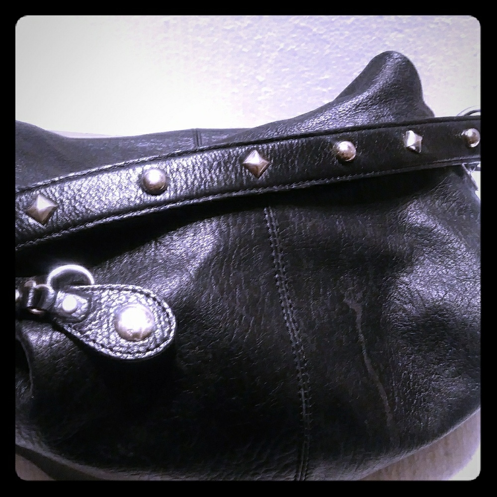 Leather silver studded Alfani hobo